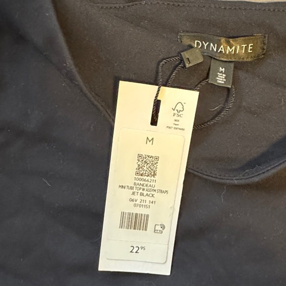 Dynamite Black Asymmetrical Crop Tank Top - Picture 2 of 4